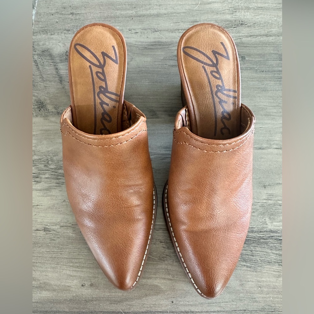 Brown leather clogs size 7
